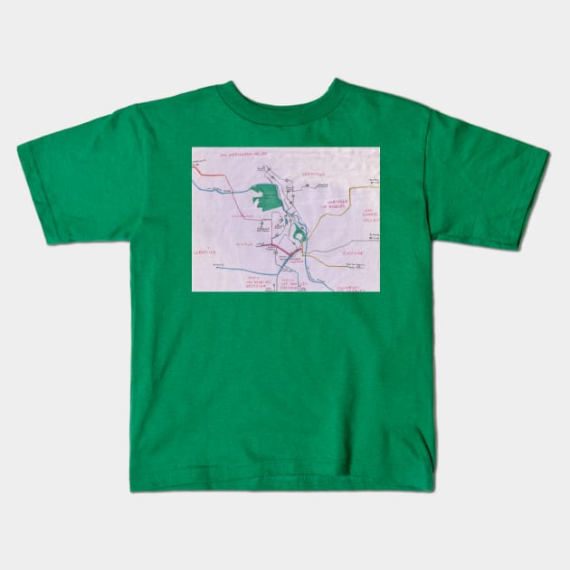 Pendersleigh Transit Map Kids T-Shirt by PendersleighAndSonsCartography